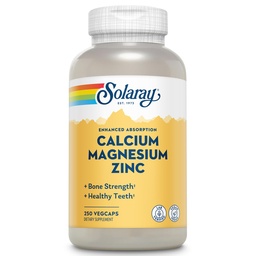 SOLARAY Wapnia Magnezu Cynk Suplement - z wapniem 1000mg, Magnezu 500mg - Bone Health, Funkcje mięśniowe, Heart Health and Immune Support - Wegan, 60 Day Guarantee, 62 Servings, 250 VegCaps