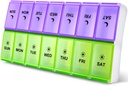 2 razy dziennie, XL Weekly Pill Box, AM PM Pill Case, Pill Container 7 dzień, Witamina Case Dwa razy dziennie