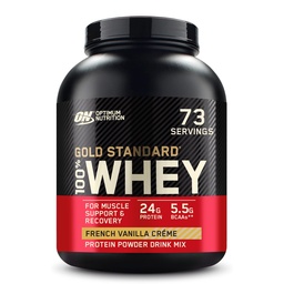 Optimum Nutrition Gold Standard 100% Proszek z białka serwatki, Francuski Vanilla Crème, 5 funtów (Opakowania maja Vary)