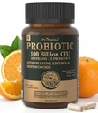 Probiotyki z prebiotykami dla mężczyzn i kobiet - 35 Probiotyki szczepów 100 Miliard CFU dla Gut & Digestive Health, Vegan Acidophilus Probiotic Supplement, Non-GMO Raw Probiotic 60 Kapsułki