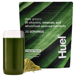 Huel Codzienne Zielone 124; Superfood Zielone Proszek 124; 91 Witaminy, Minerały, i Wholefood- Sourced Ingredients 124; Adaptogeny, Przeciwutleniacze, Przyjazne do Gut Probiotyki 124; 30 Służenie