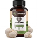 Organic Lions Mane Supples Kapsułki (120); Czysty Fruiting Body 8: 1 Wysoka wytrzymałość Grzyb Ekstrakt Glukan 124; 20% Beta- D Glukany 124; 7,200mg Surowy Równoważny na Podawanie 124; Focus, Pamięć, Gut & Wsparcie mózgu
