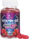 Suplement witaminy D3 Gummy 5000 j.m. (125 μg) Witaminy dietetyczne D dla mężczyzn i kobiet - kości, zębów, mięśni i immunologicznego wsparcia zdrowia, wysokiej mocy VIT D3 Nature 's Non-GMO & Gluten Free - 60 Gummies
