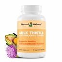 Natural Wellness Milk Thistle z Artichock & Turmeric - Advanced Liver Supplement for Detox, Regeneration & Antioksydant Protection - Wspiera czyszczenie wątroby, trawienie i ogólne Wellness