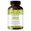 Organiczny Veda Neem Kapsułki z Triple Complex Neem Leaf Extract, Bark & Flower - Herbal Supplement zwiększa odporność, poprawia trawienie, Zdrowie skóry i wsparcie czyszczenia - 60 Count