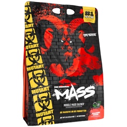 Mutant Mass Gainer Protein Powder z serwatką i mieszanką białka Casein dla wysokiej Calorie Shakes Workout, Smoothies i Drinki, 15 lb - Strawberry Banana