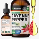 BIO KRAUTER ® Cayenne Pepper Drops 684 mg - Pure Vegan Cayenne Pepper Supplements 2 Fl.Oz 28 Days of Supply - Natural Capsaicin for Digestive Support - Alkohol & Cukier Free, Non-GMO