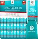 Medi klasy Sinus Rinse Pakiety - Nasal Rinse Essentials Zestaw 130 x pakiety soli i wygodny worek przechowywania - Ciesz się bezproblemowe nawadnianie nosa w domu lub On Go z naszych pakietów soli Neti Pot