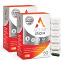 Active Iron Supplement 25mg - Clinically Proven to Increase Iron & Energy Levels - Delikatne, Niezatwardzające, Wysoko wchłaniane - 120 Kapsułek