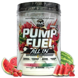 PMD Sports Pump Fuel All in Insanity, Ultimate Pre Workout & Pompa mięśniowa, Maksymalna energia siły, Focus, Endurance & Recovery, Creaine & Beta Alaine, Flexin 'Truskawkowy Arbuz (20 Sług)