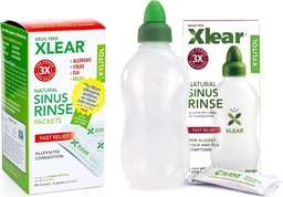 Xlear Natural Xylitol Sinus Rinse Refill, Neti Pot Saline Packets - Oczyszczacz nosa do szybkiego ciśnienia i odciążenia, współpracuje z większością Nasal Nawadniania Systemów, 50 Hrabia i 1 Butelka płukania