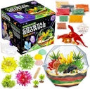 Oryginalny zestaw do produkcji wyrobów papierniczych Dinosaur Crystal Growing Kit - Multicolor, 17- Piece, Wieki 7 & Up - DIY Science Terrarium Kit with Moss & Dino Figures - Grow Your Own Crystals - Prezenty urodzinowe chłopców