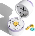 Pill Cutter - Pill Splitter ze stali nierdzewnej Blade do cięcia małych pigułek lub dużych tabletek w jeden Czwarty, Pill Cutter 1 / 4, Nadaje się do Cuting Vitaminy, Tablety (1- 4 Purple)
