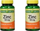Spring Valley Cynk 50 mg, 200 Ct (2 opakowania)