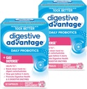 Digestive Advantage Fast Acting Enzymes + Daily Probiotic Prevent Gas & Break Down Food Particles 32 Count Capsules (2 Pack)