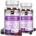 (2 Pack) Glukozamina Gummie Chondroitin, suplement o dodatkowej mocy Joint Support z MSM & Elderberry dla Mobilności i Elastyczności, Wsparcie przeciwutleniające dla mężczyzn i kobiet, 120 Gummies