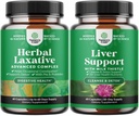 Zestaw Herbal Laxative Kapsułki z probiotyki i mleko Thistle Liver Supplement Supplement - Natural Colon Detox Digestive Supplement System - Herbal Liver Supplement z mleka silimaryny