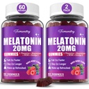 Melatonina Gummies 20mg dla dorosłych - Maksymalna siła Melatonina Gummies z L- Theanine, Magnez, Omega-3, MSM, D3 & Zinc - Non-Habit Forming, Wegan, Nie GMO, Naturalne mieszane Berry Flavor