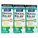 FamilyCare Nasal Relief Spray, Pompa Mist, Antykroplówka, Ciężkie zatory, (Oxymetazoline HCI) 12 godzin, 3 opakowania