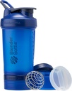 Butelka BlenderBottle Shaker Butelka z Pill Organizer and Storage for Protein Powder, Classic V2 ProStak System, 22- unce, Blue