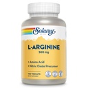 SOLARAY L- Arginina 500 mg, Suplement tlenku azotu, Endurance, Energia, Heart Health Support, 100 Służenia, 100 VegCaps