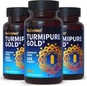 BioEmblem Kurkumina Turmerowa z Klinicznie Studiowane TurmiPure - Wspólne wsparcie, Zdrowe suplementy zapalne Turmeric - 1 Mały Cap Daily, 24x Więcej Wchłanianie niż inne - Non-GMO, 90 Serving