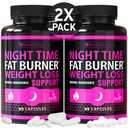 (2 Pack) Night Time Weight Loss Pills for Women - Advanced Weight Loss Supplement - Fat Burners for Women - Diet Pills that Work Fast - Belly Fat Burner - Appetite Suppressant - Made in USA