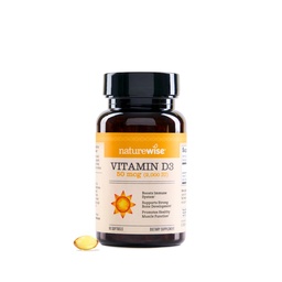 NatureWise witaminy D3 2000iu (50 µg) 90- Day Supply for Immune Support, Healthy Muscle Function, and Bone Health - Non-GMO, Gluten Free in Organic Extra Virgin Olive Oil, (Mini Softgel), 90 Count