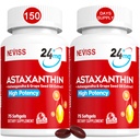 Astaksantyna Suplementy 24mg, 5 Miesiące Dostawy - Kokosowy MCT Olej, świeże mikroalgi Źródło w / olej z nasion winogron, Ashwagandha - przeciwutleniacze dla zdrowej skóry, oczu, starzenia - Non-GMO & Gluten Free, 150 Softgels
