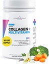 Livingood Daily Collagen Proszek dla Kobiet i Mężczyzn, Wanilia, Białko żywione trawą, Zhydrolizowane Kolagen Peptydy z witaminą C & Multi Witaminy do włosów, Skóra, Nail & Gut Zdrowie, Gluten Free, 30 Służenia