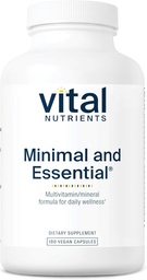 Vital Nutrigents Minimal and Esential Multivitamin Amend124; Vegetarian One per Day Multi Witamina, Mineral, & Antioksydant Supplement * Amend124; Iron- Free Amend124; Gluten, Dairy, Soy Free Amend124; Non-GMO Amend124; 180 Kapsułki