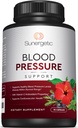Premium Supplement Support Blood Pressure dla układu krążenia i zdrowia serca z czosnkiem, Hawthorn & Hibiscus (90 kapsułki)