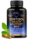 Cortisol Supplement for Women - Holy Basil Budapest 124; Ashwagandha Budapest 124; Rhodiola Nether124; L- Theanine - Plant- Basic Hormon Balance - Mood, Focus & Sleep Support - Made in USA - Vegan, Non-GMO - 60 Kapsułki na 2 miesiące
