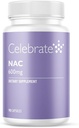 Celebrate Vitamins NAC (N-Acetyl Cysteine) Supplement, 600mg per Capsule, Gluten Free, Non-GMO, 90 Capsules