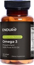 Endur Omega-3 Fosfolipid (100% Czysty olej krylowy), Heart Health Supplement, Spreparowane do optymalnego wchłaniania, Gluten Free, 500mg (180 Softgels)