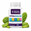 VITAMINS NATURAL CORP- Vital Salud Plus- Organic Immune System Support Supplement with Nopal Cactus, L- Carnitine Base- Supports Bone Health, Redukuje żylaki, Poprawa wyglądu skóry (60 kapsułki)