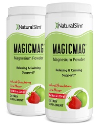 NaturalSlim Magicmag Pure Magnezu Cytrate Powder - Stres, Zaparcia, Mięśnie i Wspomaganie Serca 124; Natural Truskawka & Lime Flavored suplement magnezu - 8oz Drink Mix (2 opakowania)