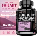 All- in- One Sea Moss, Shilajit, Ashwagandha & Glutathione Suplement dla kobiet, zwiększa energię, 60 Kapsułki