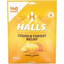 Halls Relief Honey Lemon Drops, Value Pack, 140 Drops