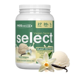 Pescience Select Vegan Protein Powder, Proszek białkowy na bazie roślin, Niesamowity smak, gładka tekstura, Groszek i brązowy mieszanka ryżowa, Wolny od nabiału, Laktoza Wolny, Gluten Wolny - Vanilla Powulgence, 27 Służenie