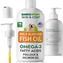 BARK & SPARK Fish Oil for Dogs - Natural Omega- 3- Skin & Coat Support -Liquid Food Supplement for Pets- EPA + DHA Kwasy tłuszczowe do wspólnej funkcji, immunologiczne i heart Health 16 (fl oz) -Sardine & Krill