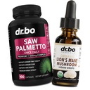 Saw Palmetto for Women Hair Lost & Lions Mane Mushroom Drops - DHT Blocker Growth Plus Bladder & Organic Lion 's Mushroom Lion' s Mane Liquid Drops Tincture - Pure Saw Palmetto Hair Loss & Pigułki do oddawania moczu