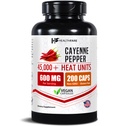 HealthFare Cayenne Pepper kapsułki 600mg kapsułki 124; 200 tabletek wegańskich tabletki 124; 45,000 jednostek ciepła (HU) kapsułki 124; układ sercowo-naczyniowy, cyrkulacja i wspomaganie pokarmowe kapsułki 124; Ekstrakt Herbal o wysokiej mocy 124; Non-GMO, Gluten- Free Essential 124; Made in USA