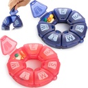 Round Weekly Pill Organizator, TPU Rubberized, Travel Pill Container 7 Day, z 7 dużych komnat, Wielki dla codziennych witamin i suplementów, Cute Pill Case z dużymi literami i Braille (2 szt)