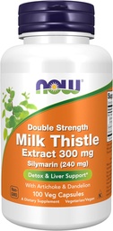 Teraz Foods Supplements, Silymarin Milk Thistle Extract 300 mg z karczocha i mniszka, podwójna siła, Wspomaga czynność wątroby *, 100 Kapsułki Veg