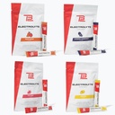 TB12 Proszek elektrolitowy do szybkiego nawodnienia przez Toma Brady 'ego, 4- Pack Stickpack (Lemoniada, Granat jagodowy, Punch owocowy i Peach Mango), Naturalny, Łatwy do wymieszania. Niski cukier, Niskie kalorie (60 Sług)