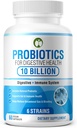 Probiotics for Digestive Health 60 Capsules | 10 Billion CFU Scientifically Formulated Multi Strain Probiotic Blend | Organic Supplements with Prebiotics for Men & Women (10 Billion Probiotics)