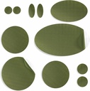 aZengear Repair Patches for Jackets, Namiot, Stojak na buty, Materace pneumatyczne, Inflatables, PVC Gear - wodoodporne, Samoprzylepne, Tear- Cold- Heat- Resistant, Dół Puffer Coat (11 szt., Oliwa)