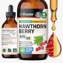 BIO KRAUTER Hawthorn Berry Extract Tincture - Natural Hawthorne Berry Supplement - 100% Pure Formula - Vegan Sugar & Alcohol Free - 4 Fl. Oz. - 56 Dzień dostawy