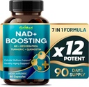 GriMed NAD + Wzrost 16,550mg- x12 Moc z NR + Resveratrol Turmeric + Quercetin - Energia komórkowa, Naprawa komórkowa, Zdrowe Starzenie - USA Made & Tested (90 Liczba (Pack of 1))